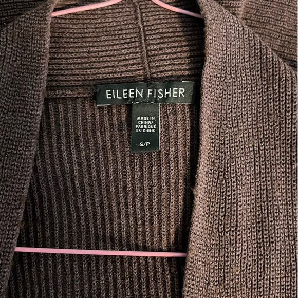 Eileen Fisher Silk/Cashmere Rib Flutter Front Cardigan Sweater Size Small EUC - Picture 2 of 6